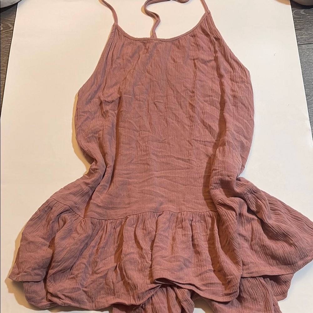 Pink Sleeveless Ruffle Dress